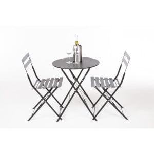 Stalen Terrasstoelen - Zwart - Set van 2 - Bolero - Fourniresto