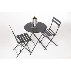 Stahl-Terrassenstühle - Schwarz - 2er-Set - Bolero - Fourniresto