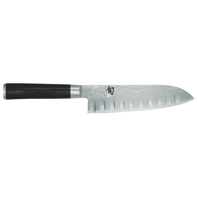 Couteau Santoku Lame Alvéolée Damas Shun 18 cm - Couteaux Japonais KAI
