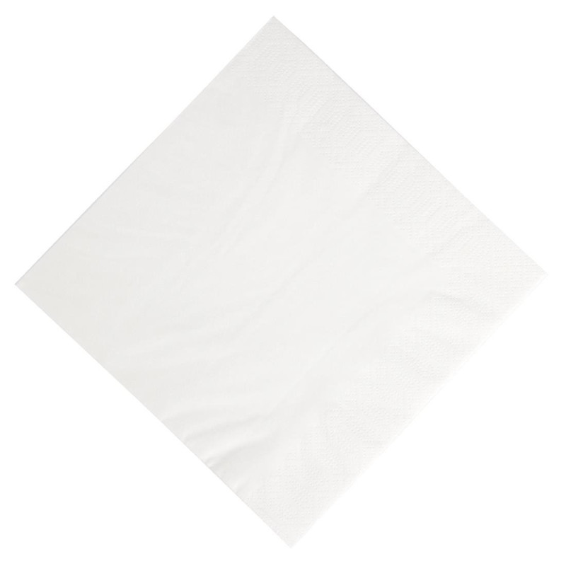 Wegwerp witte composteerbare lunchservetten - 3-laags - 400 x 400 - Pak van 1000 - FourniResto