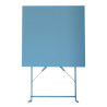 Square steel terrace table - turquoise blue - 600mm - Bolero - Fourniresto