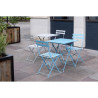 Square steel terrace table - turquoise blue - 600mm - Bolero - Fourniresto