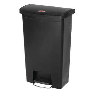 Prullenbak met pedaal aan de voorkant Slim Jim Zwart - 50L - Rubbermaid