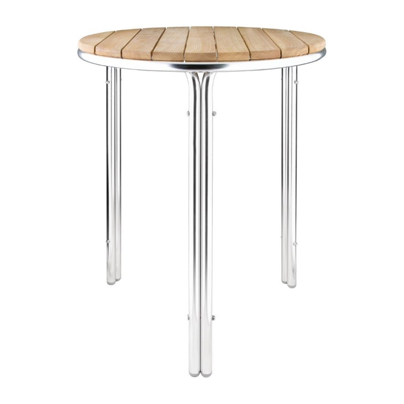 Round table in ash and aluminum 600mm - Bolero - Fourniresto