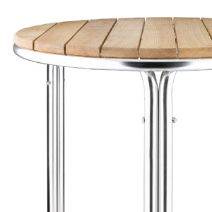 Round table in ash and aluminum 600mm - Bolero - Fourniresto