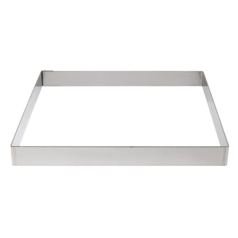 Square Tart Ring in Stainless Steel - L 200 x W 200mm- De Buyer Square Tart Ring in Stainless Steel - L 200 x W 200mm- De Buyer