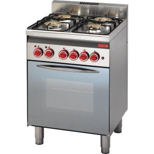 Fourneau 4 Vuren Gas Op Elektrische Convectieoven GN 2/3 600 - Gastro M