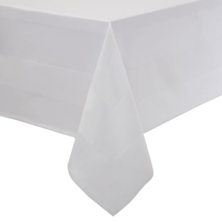 Nappe Blanche Bande De Satin - 1370 x 1780 mm - Mitre Luxury - Fourniresto