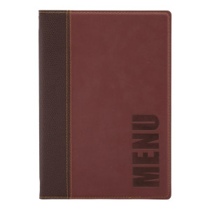 Contemporary A5 Dark Red Menu Cover - Securit - Fourniresto