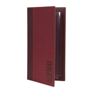 Contemporary A5 Dark Red Menu Cover - Securit - Fourniresto