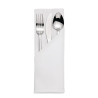 Witte katoenen servetten met satijnen band - Set van 10 - Mitre Luxury - Fourniresto