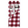 Red checkered polyester napkins - Set of 10 - Mitre Essentials - Fourniresto