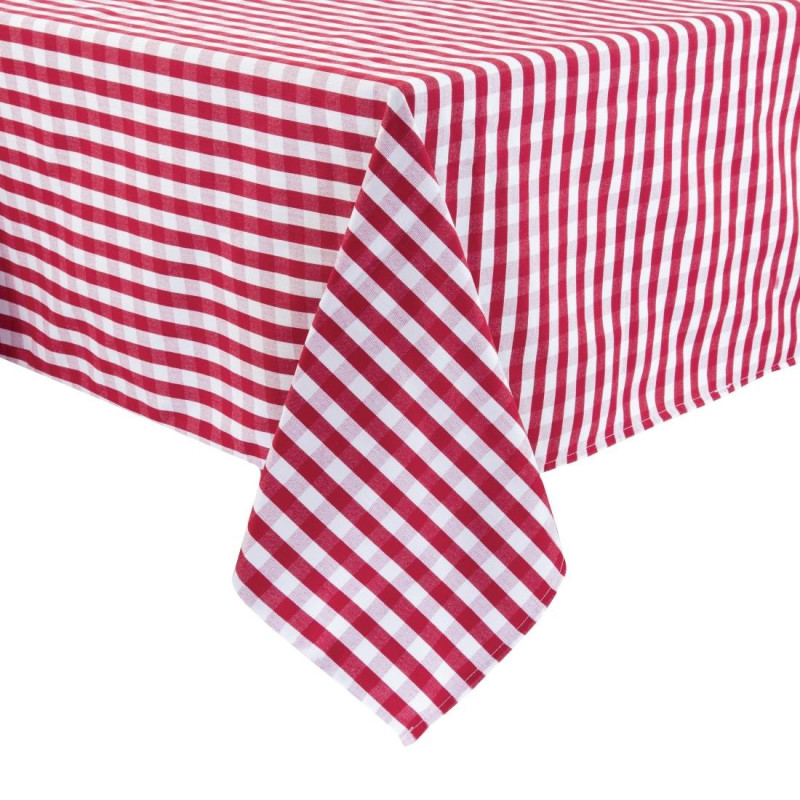 Rode geruite vierkante tafelkleed van polyester 1780 x 1780mm - Mitre Essentials - Fourniresto Rode geruite vierkante tafelkleed van polyester 1780 x 1780mm - Mitre Essentials - Fourniresto