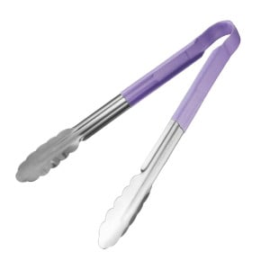 300mm purple serving tongs - Vogue - Fourniresto