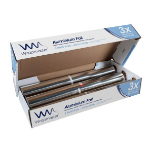 Aluminum Foil - L 90m x W 450mm - Pack of 3 - Wrapmaster