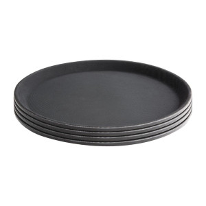 Plateau antidérapant en fibre de verre rond noir 356mm - Olympia KRISTALLON - Fourniresto