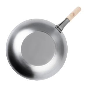 Wok van mild staal - 35,6 cm - Vogue - Fourniresto