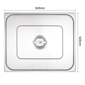 Couvercle en Inox Double - GN 2/1 Inox  - Vogue - Fourniresto
