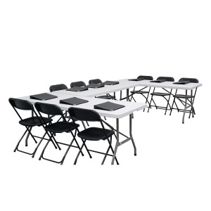 Folding Table with White Center 1.8 m - Bolero