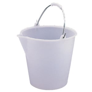 White 12L very strong plastic bucket - Jantex - Fourniresto