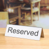 Stainless Steel "Reserved" Table Easels - Set of 10 - Olympia - Fourniresto