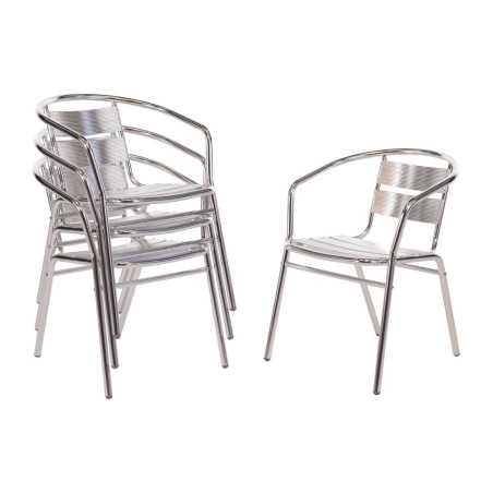 Stapelbare aluminiumstoelen - Set van 4 - Bolero - Fourniresto