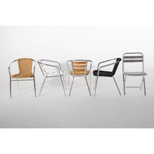 Stoelen Hout en Aluminium - Set van 4 - Bolero - Fourniresto