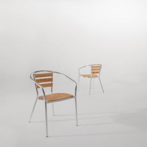 Stoelen Hout en Aluminium - Set van 4 - Bolero - Fourniresto