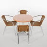 Rattan and aluminum chairs - Set of 4 - Bolero - Fourniresto