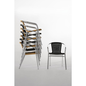 Rieten en aluminium stoelen - Set van 4 - Bolero - Fourniresto