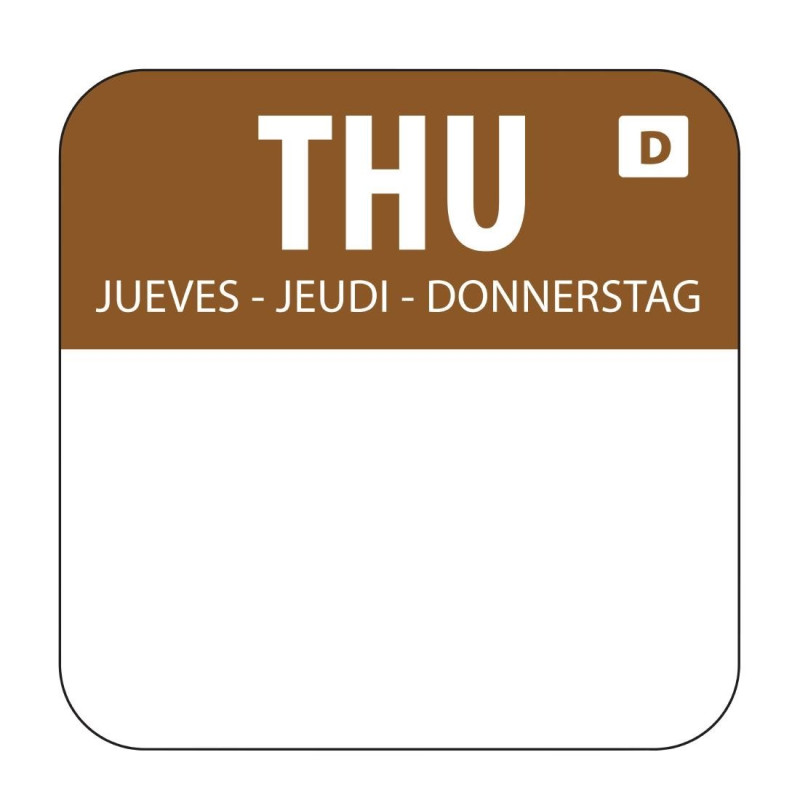 Soluble Labels For Food "Thursday" - Box of 1000 - Vogue