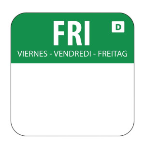 Lösliche Etiketten für Lebensmittel "Freitag" - Schachtel mit 1000 - Vogue