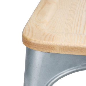 Stalen Stoelen met Houten Zitting - Set van 4 - Bolero