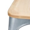 Chaises en Acier avec Assise en Bois - Lot de 4 - Bolero