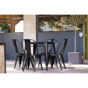 Bistro vierkante stalen tafel - L 668 x D 668 mm - Bolero