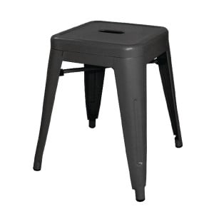 Schwarze Stahlhocker - 4er-Set - Bolero