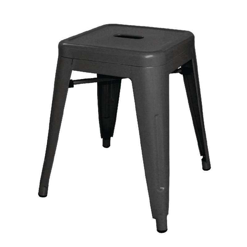 Black Steel Low Stools - Set of 4 - Bolero Black Steel Low Stools - Set of 4 - Bolero