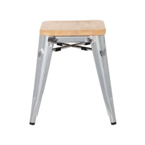 Stalen Bistro Krukken met Houten Zitting - Set van 4 - Bolero