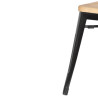 Zwarte Stalen Bistro Barkrukken met Houten Zitting - Set van 4 - Bolero