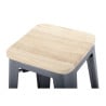 Hoge Bistro Kruk van Grijs Staal met Houten Zitting - Set van 4 - Bolero