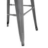 Hoge Bistro Kruk van Grijs Staal met Houten Zitting - Set van 4 - Bolero