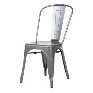 Stoelen in Metallic Grijs Staal - Set van 4 - Bolero