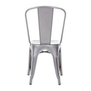 Stoelen in Metallic Grijs Staal - Set van 4 - Bolero