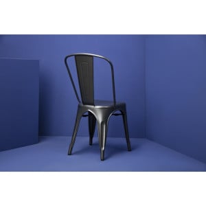 Metallic Grey Steel Chairs - Set of 4 - Bolero