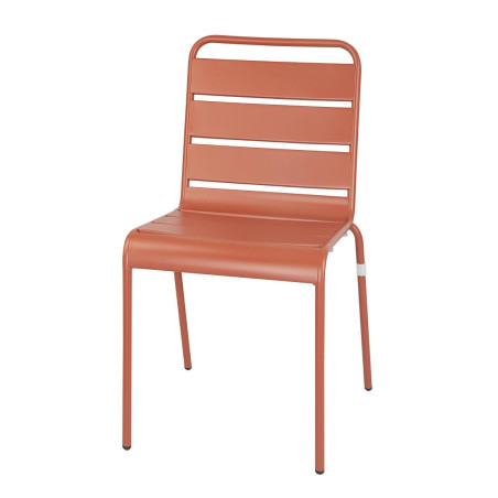 Steel Slat Chair - Terracotta - Set of 4 - Bolero