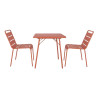 Square Steel Slatted Table - Terracotta - Bolero