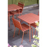 Square Steel Slatted Table - Terracotta - Bolero