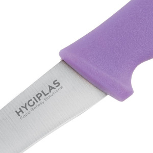 Mes in de keuken met het Hygiplas Purple 90 mm Office mes: precisie en comfort.