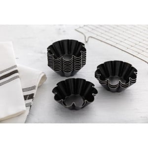 Moules à Mini Brioche Antiadhésifs 75 mm - Lot de 12, Matfer Bourgeat