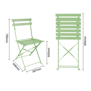 Chaises Pliantes Acier Vert Clair - Confort et Durabilité